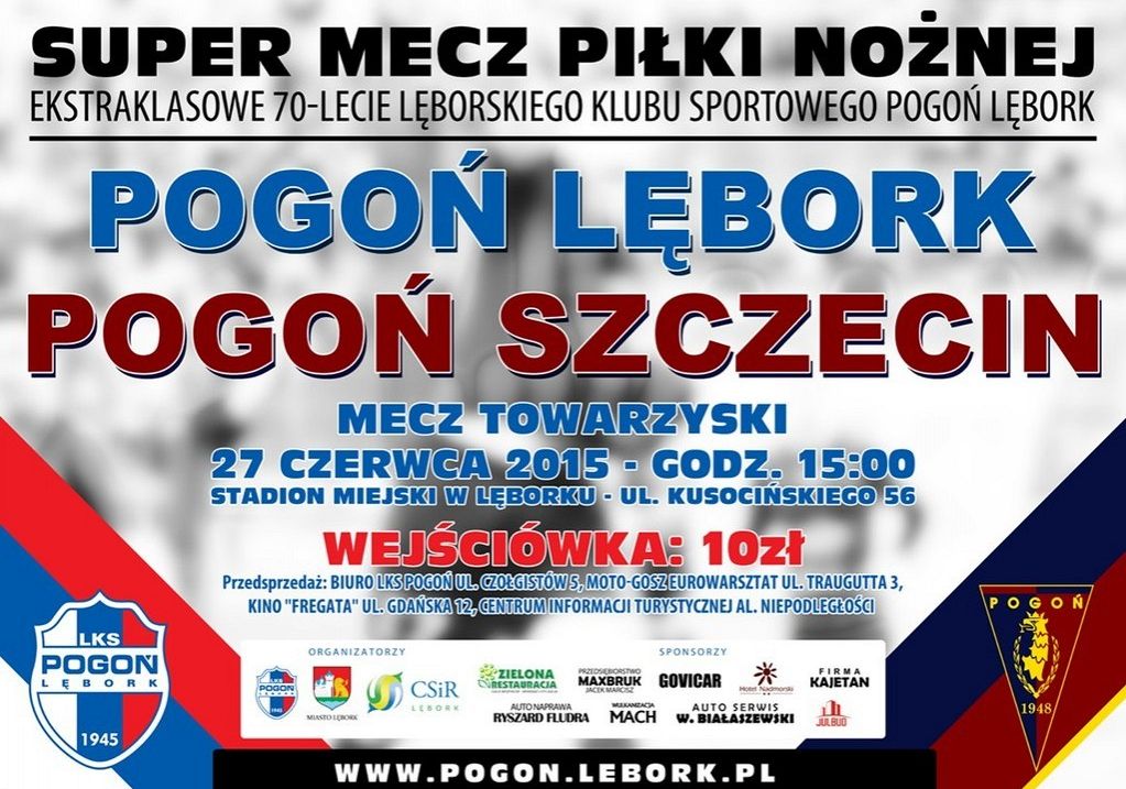 70-lecie Pogoni Lębork. Przyjedzie Pogoń Szczecin. 11716