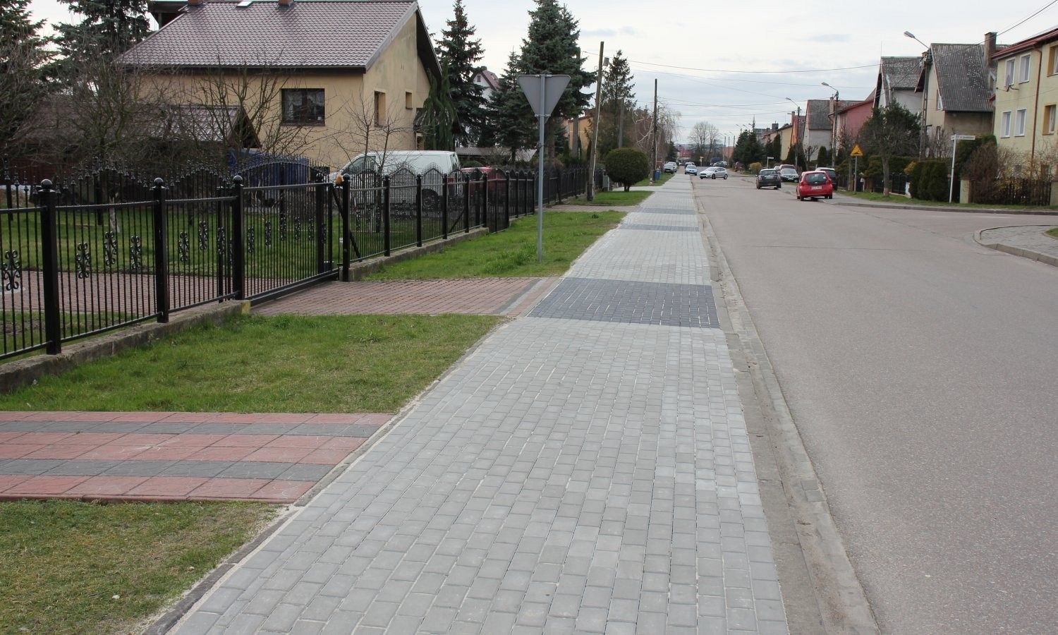 Remont chodnika na Brzozowej, budowa na