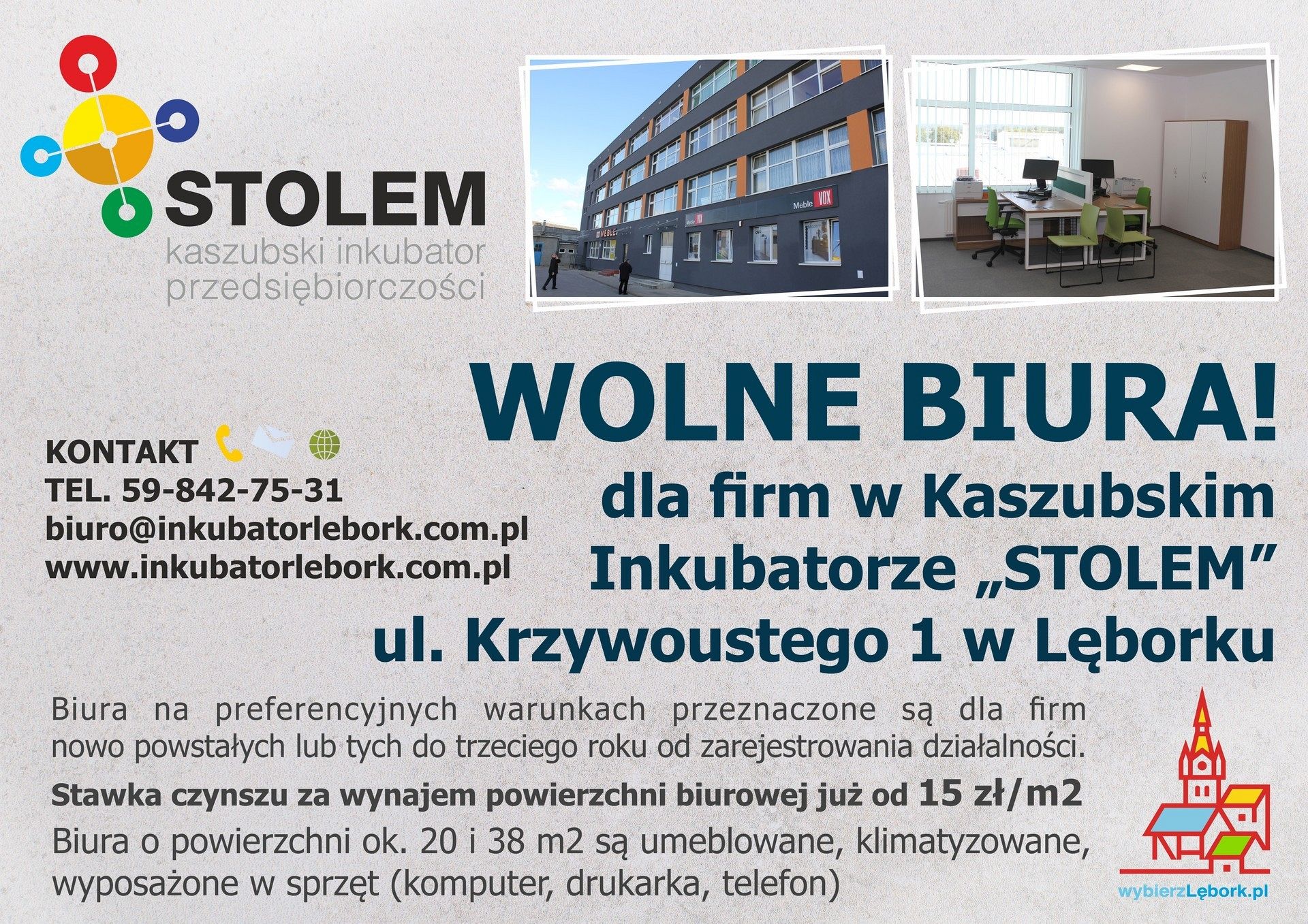 Wolne biura w Kaszubskim Inkubatorze