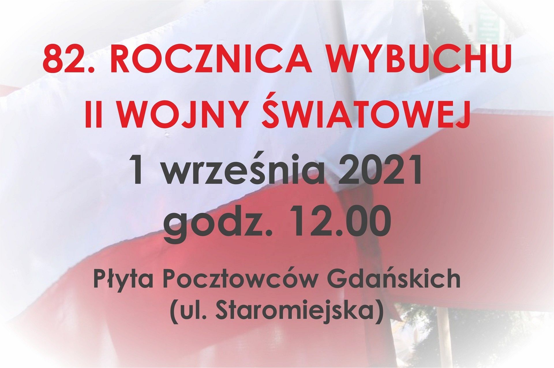 Zaproszenie na obchody 82. rocznicy Wybuchu II