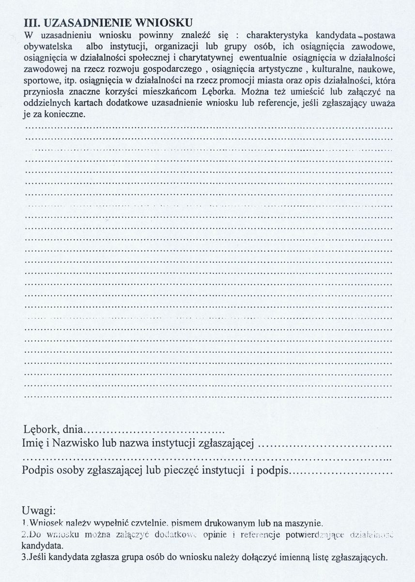 Lęborski Lew - Kapituła czeka na wnioski