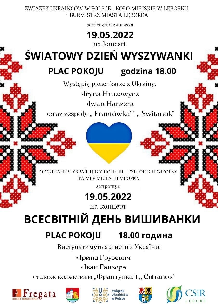 Koncert Światowy Dzień Wyszywanki - 19 maja na