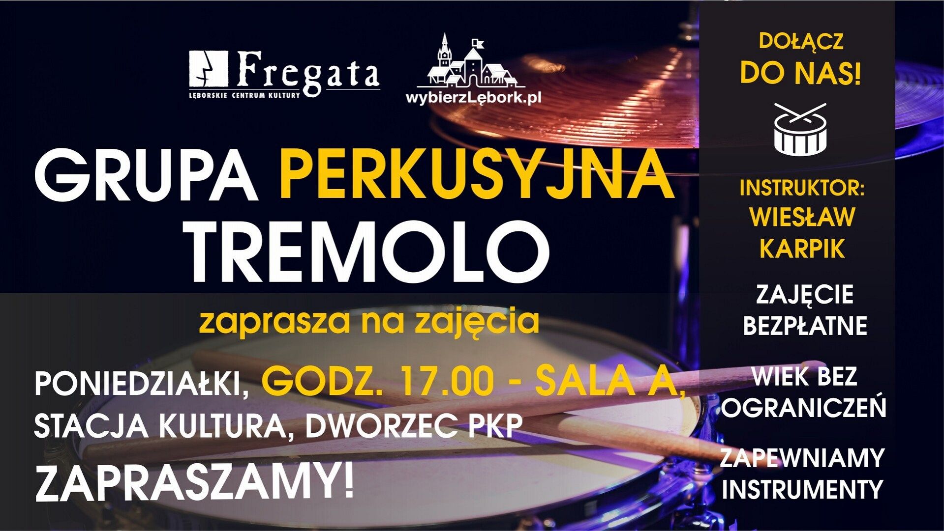 Bezpłatne zajęcia perkusyjne we „Fregacie”