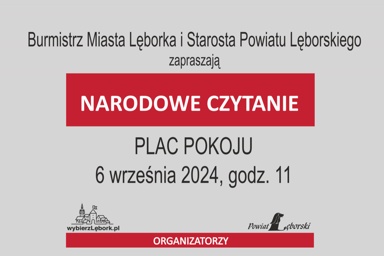 Zaproszenie na Narodowe Czytanie w Lęborku