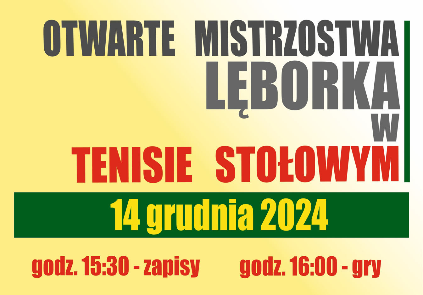 Otwarte Mistrzostwa Lęborka w Tenisie Stołowym –