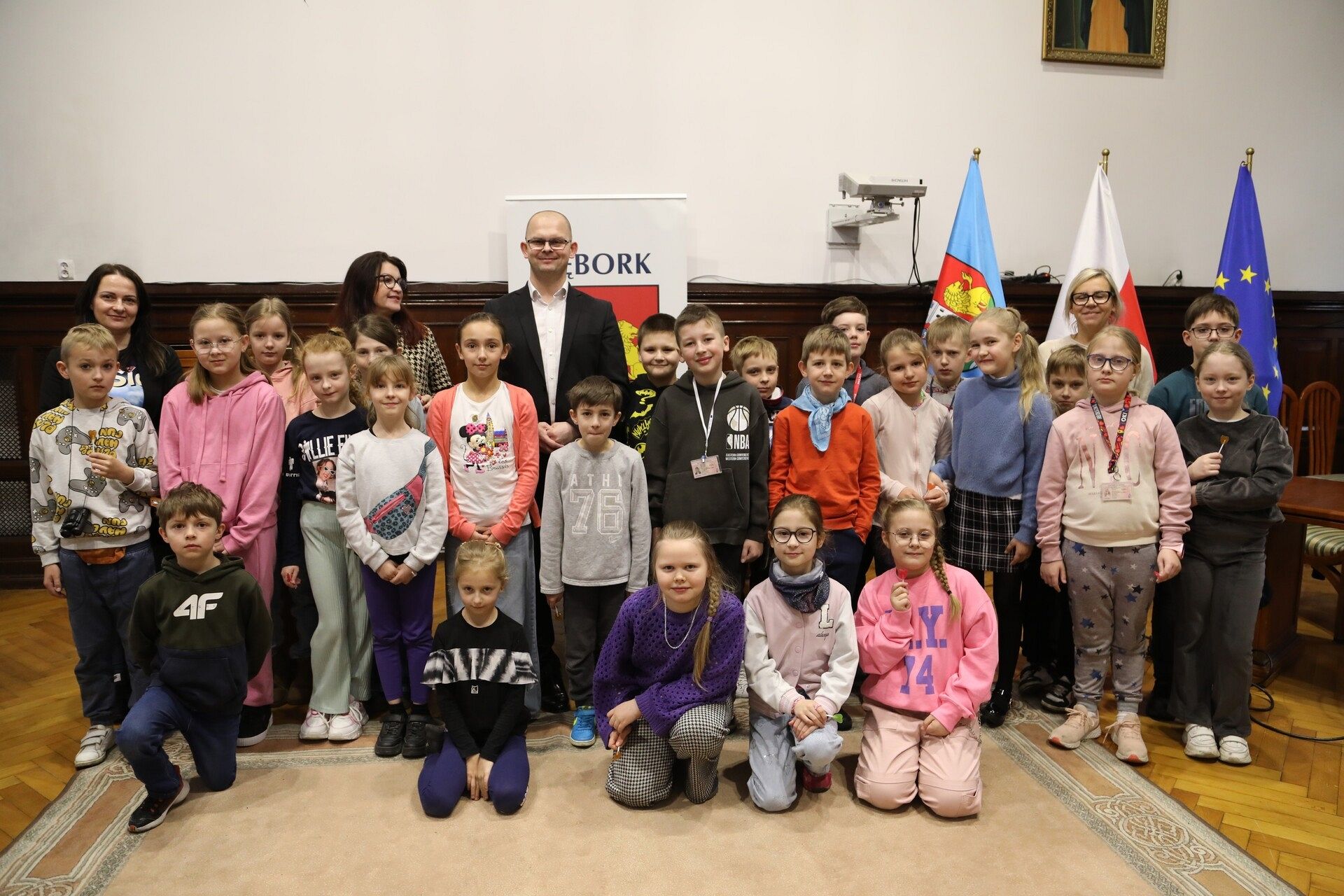 Spotkanie dzieci z burmistrzem w Urzędzie Miejskim