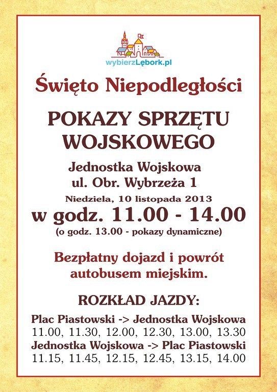 Bezpłatny dojazd na pokazy sprzętu wojskowego