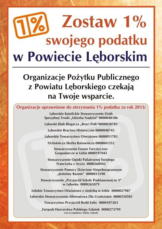 Zostaw 1% swojego podatku w Powiecie Lęborskim