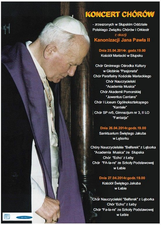 Koncerty chórów dla uczczenia kanonizacji Jana