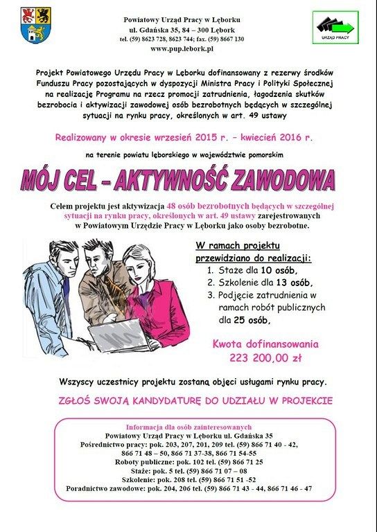 Projekt PUP „Mój cel – aktywność zawodowa”