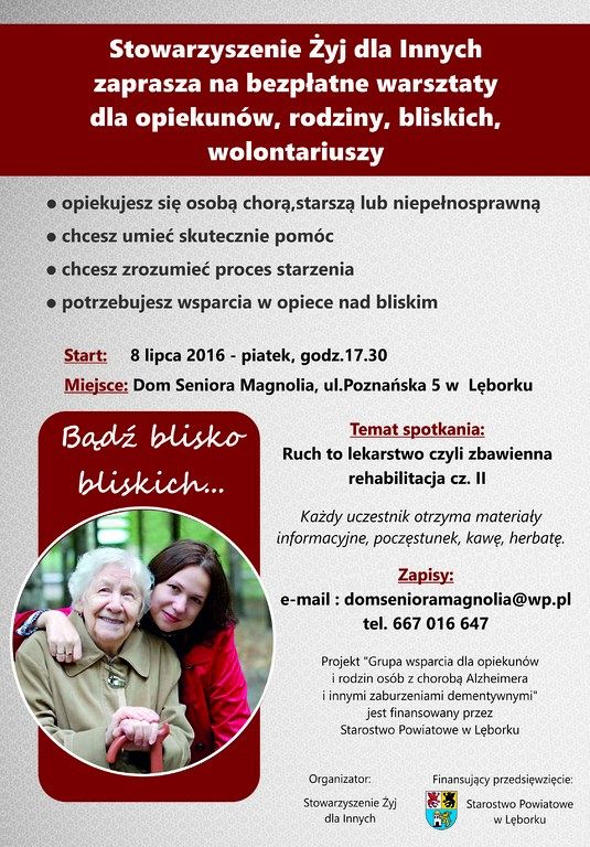 Żyj dla innych – warsztaty dla opiekunów osób