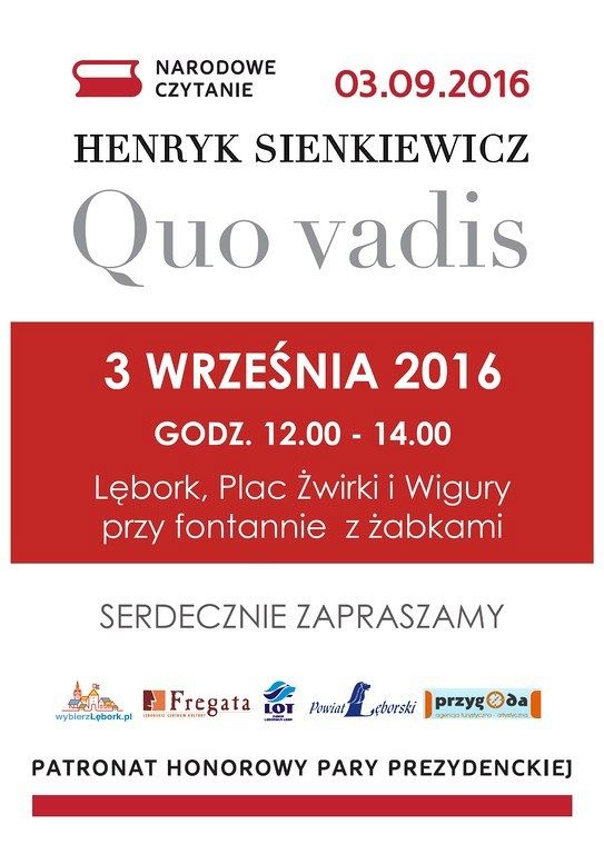 W sobotę Narodowe Czytanie "Quo vadis”