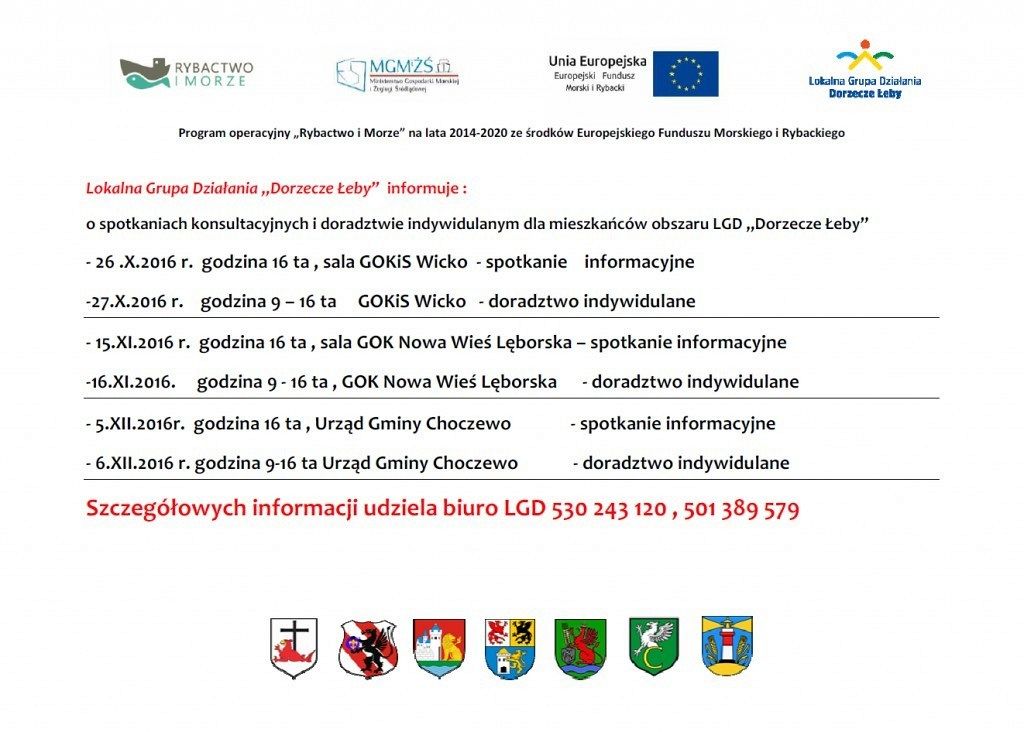 Biuro LGD „Dorzecze Łeby” zaprasza na spotkania
