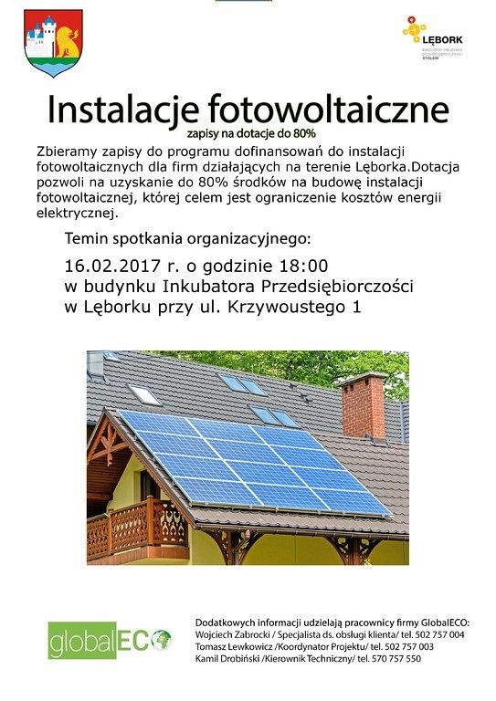 Dofinansowanie instalacji fotowoltaicznych.