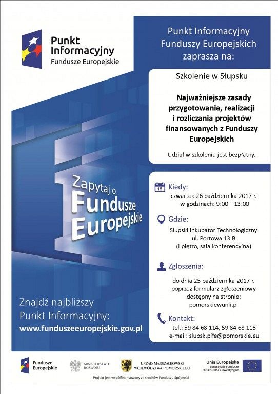 Szkolenie o projektach finansowanych ze środków UE