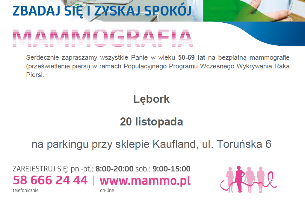 20 listopada bezpłatne badania mammograficzne