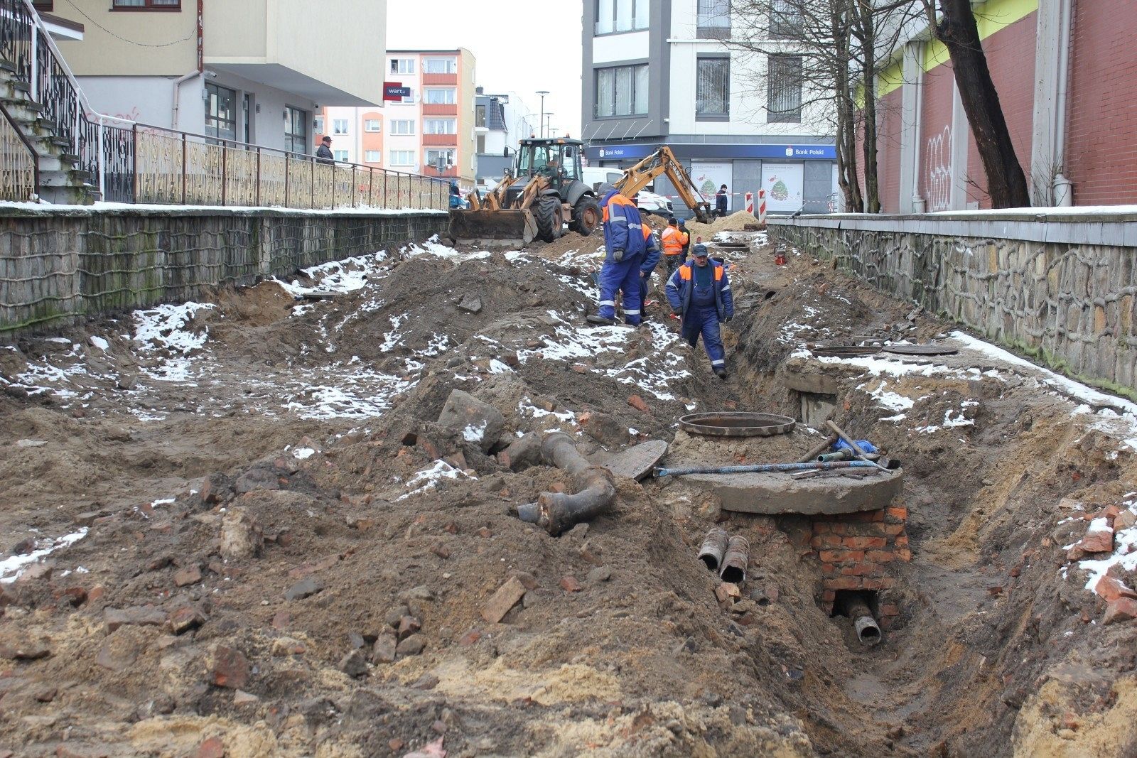 Wykopy na Waryńskiego w ramach projektu „Skarby