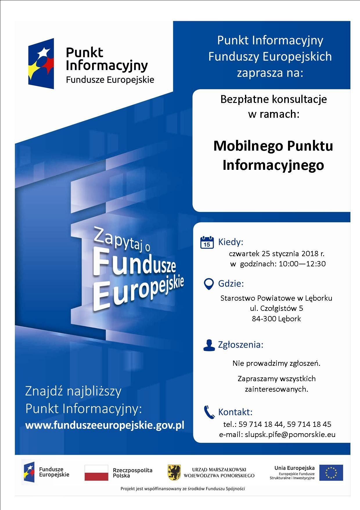 Mobilny Punkt Informacyjny 25 stycznia w Lęborku