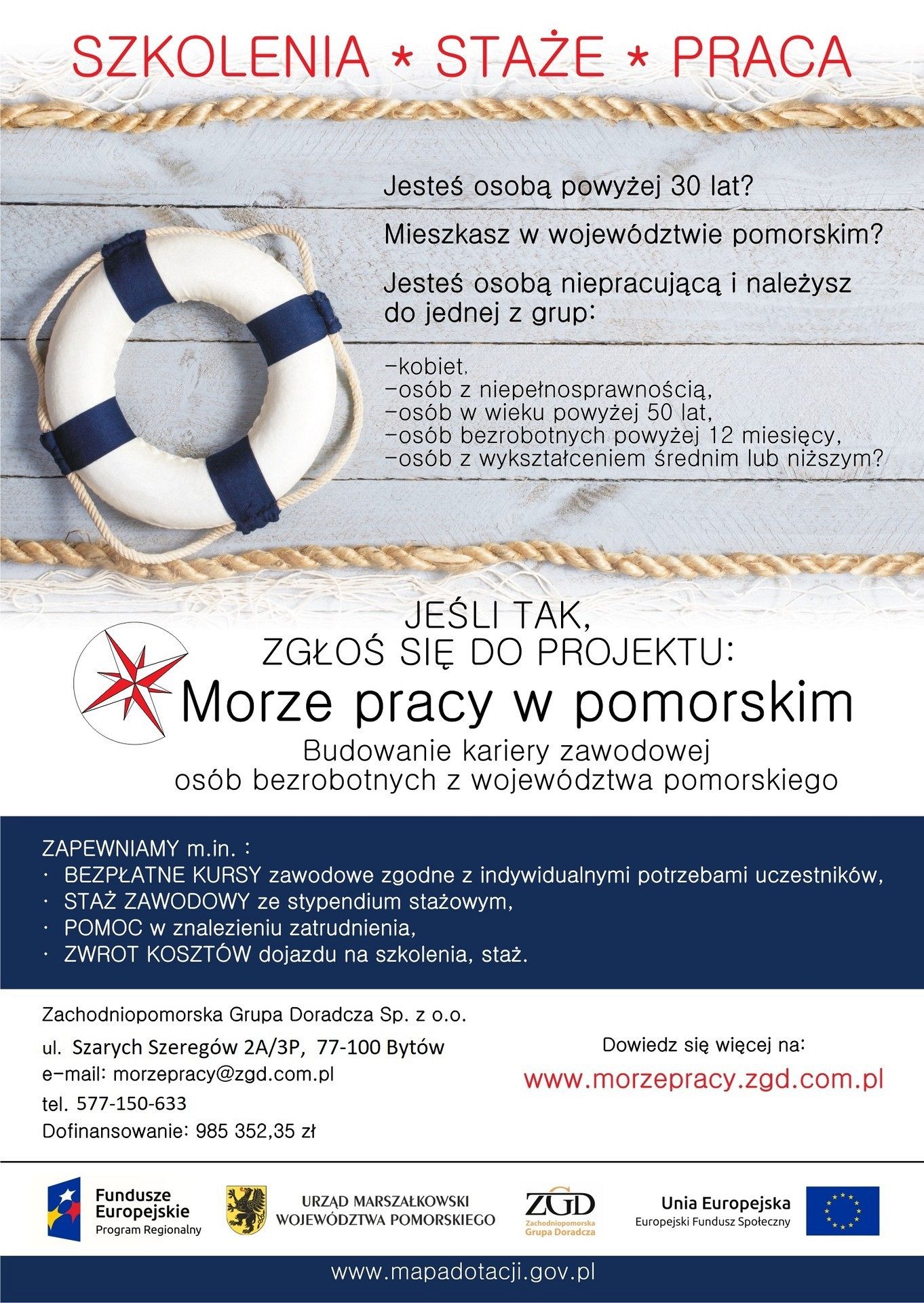 Morze pracy w pomorskim - nowy projekt dla osób