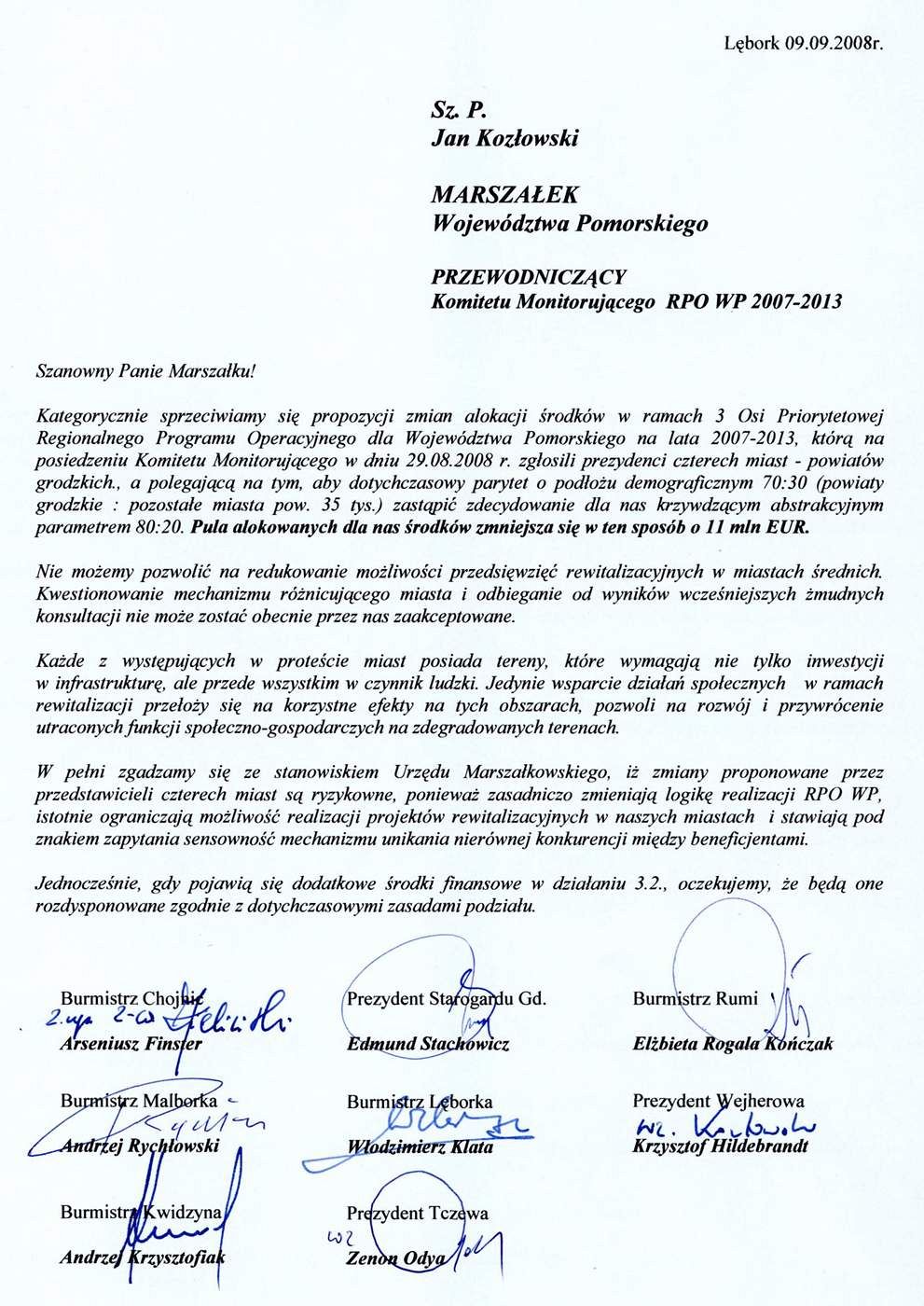 Osiem miast - w obronie funduszy unijnych