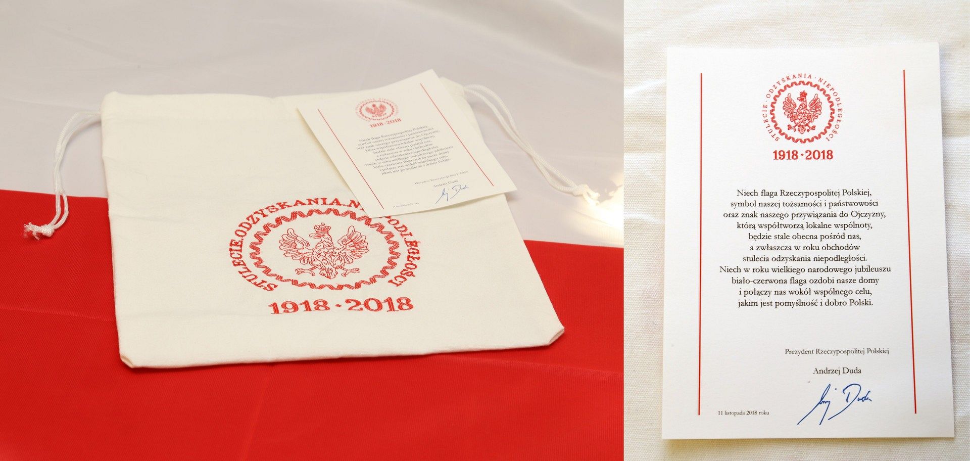 Biało-czerwona flaga od Prezydenta RP dotarła do