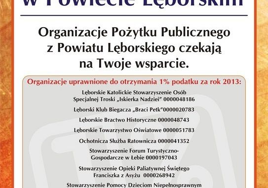 Zostaw 1% swojego podatku w Powiecie Lęborskim 7709