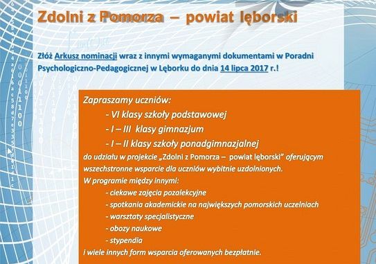 Rekrutacja do projektu „Zdolni z Pomorza – powiat 19697