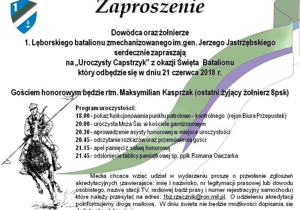 Uroczysty Capstrzyk w lęborskiej jednostce 25009
