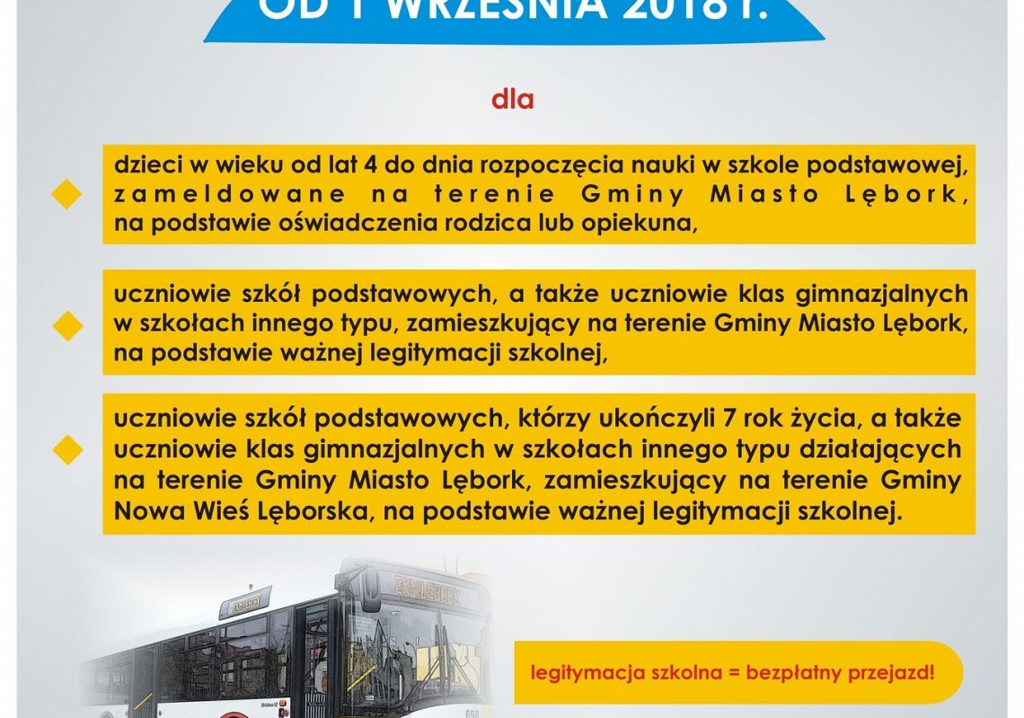 Dzieci pojadą za darmo komunikacją miejską w 26127