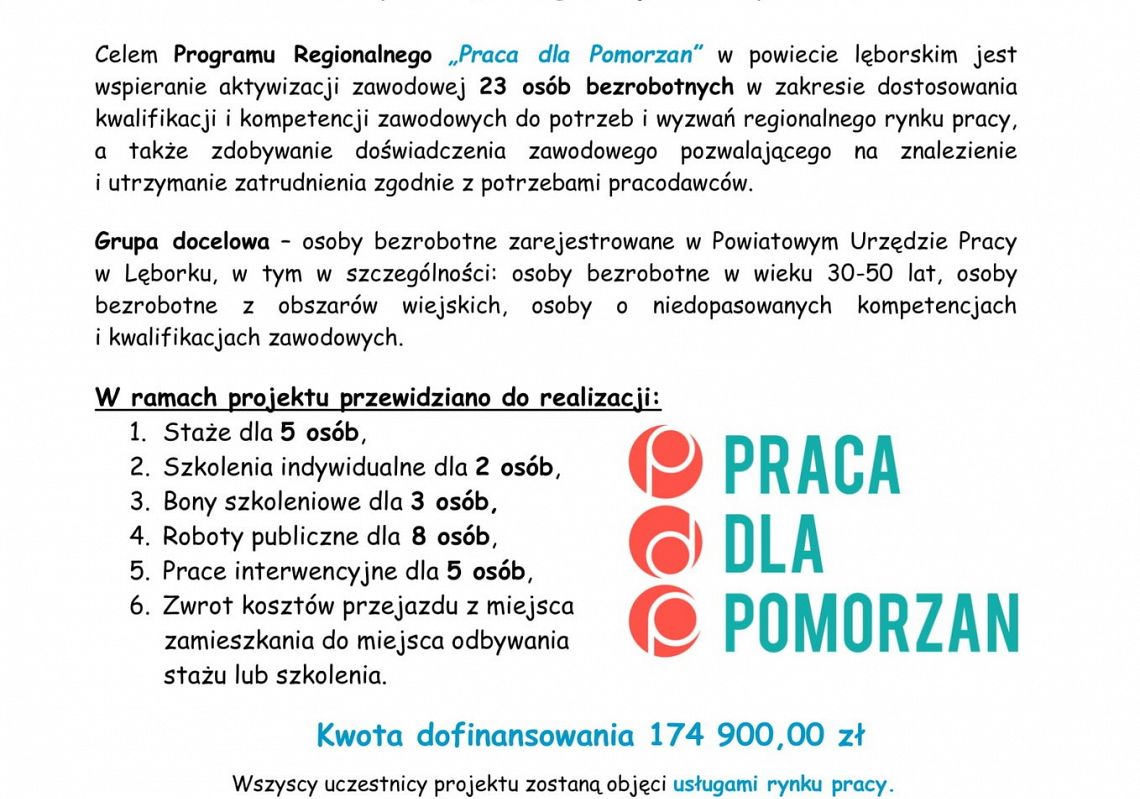 Powiatowy Urząd Pracy - Program Praca dla Pomorzan 28898