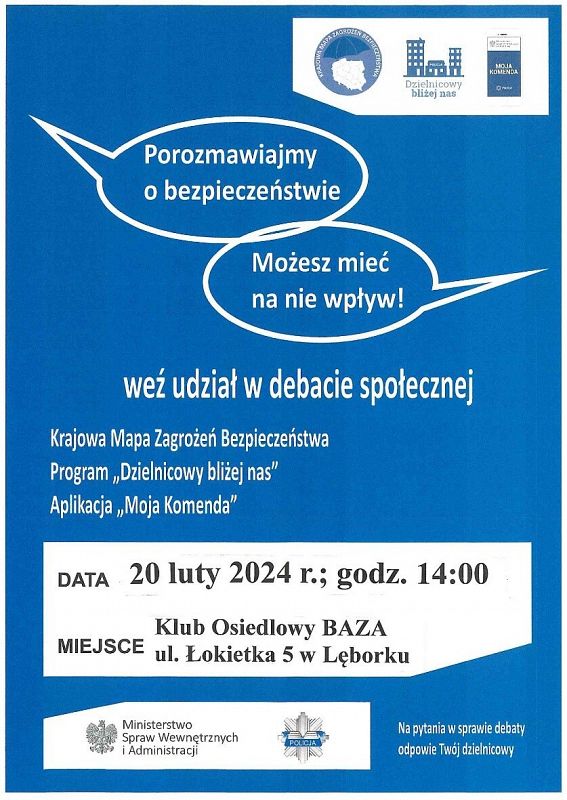 Policja zaprasza 20 lutego na debatę społeczną 53490