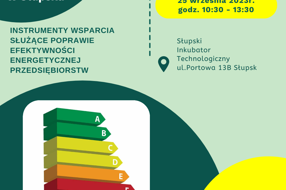 Spotkanie informacyjne w Słupsku „Instrumenty wsparcia służące poprawie efektywności energetycznej przedsiębiorstw”