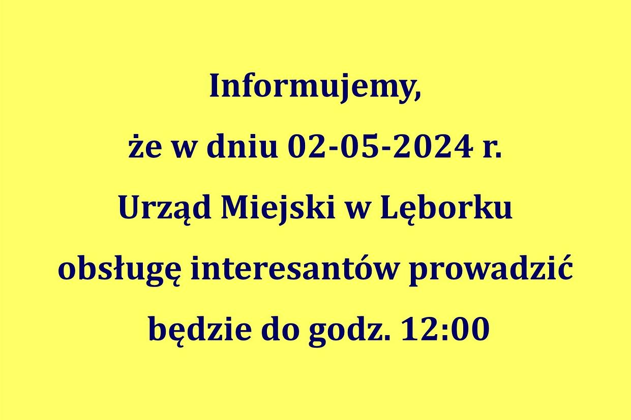 2 maja br. urząd czynny do godz. 12.00