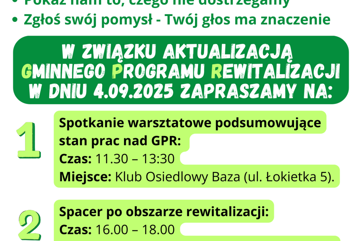 „Czwartek z rewitalizacją” (obszar Lębork Nowy Świat)