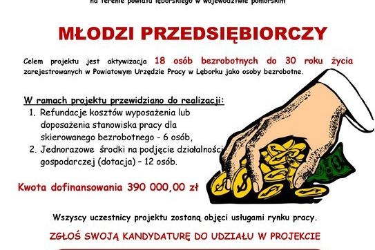 Aktywizujący projekt PUP -  “Młodzi przedsiębiorczy”