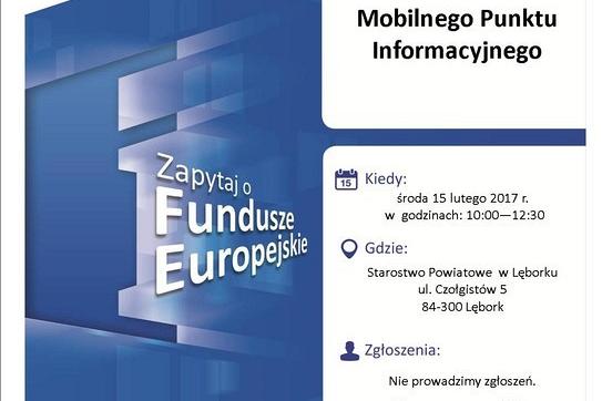 15 lutego 2017 dużur Moblilnego Punktu Informacyjnego Funduszy Europejskich