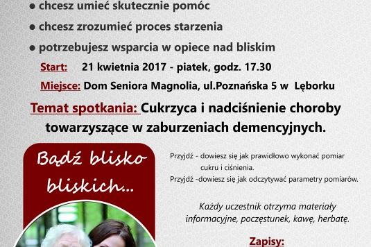 Bezpłatne warsztaty dla opiekunów osób starszych, rodzin, bliskich i wolontariuszy.