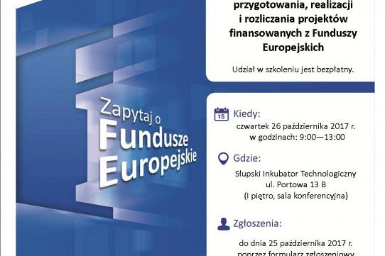 Szkolenie o projektach finansowanych ze środków UE