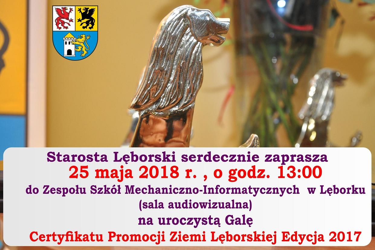 Gala Certyfikatu Promocji Ziemi Lęborskiej Edycja 2017