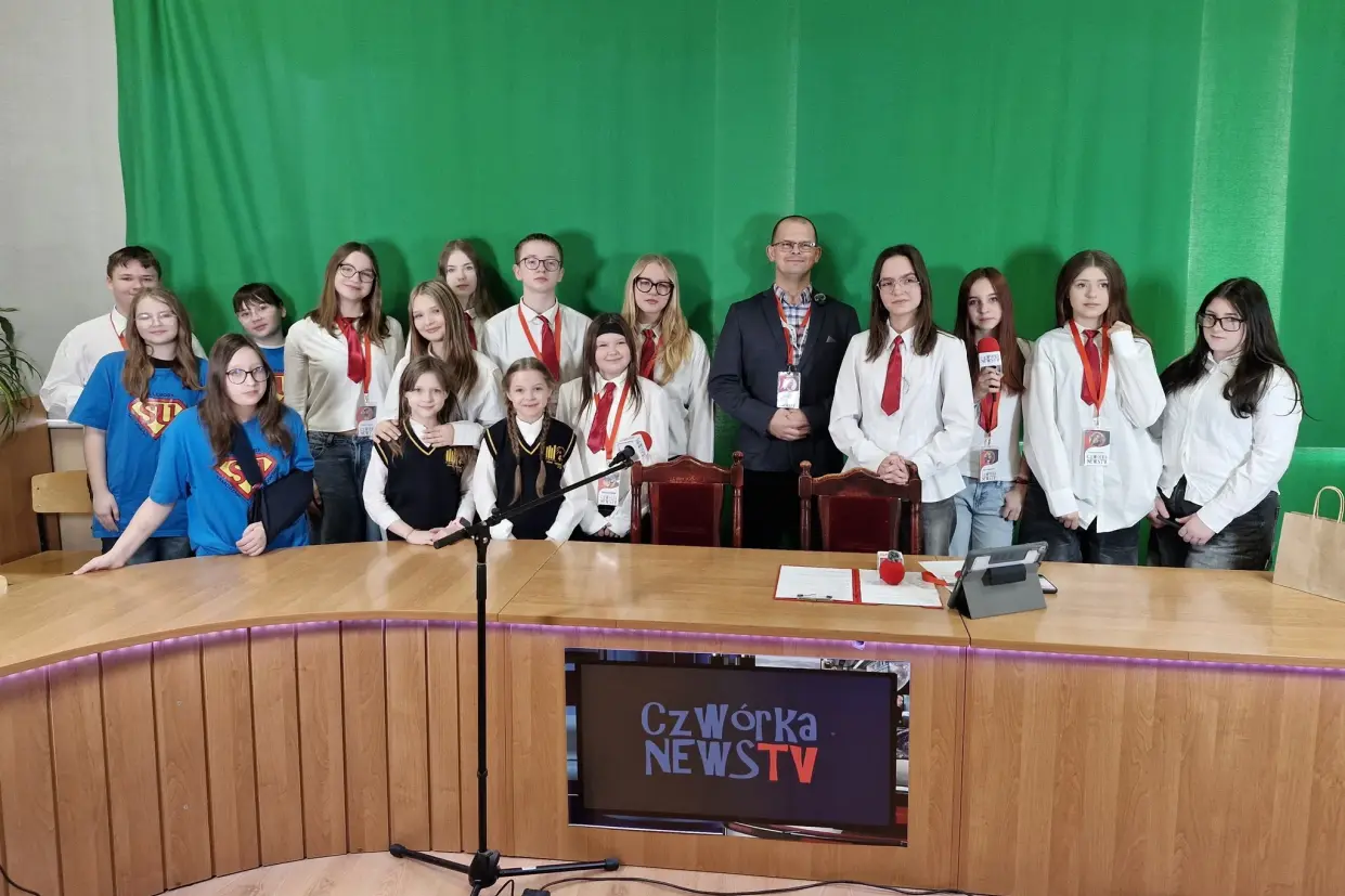 Burmistrz Lęborka gościem szkolnej telewizji Czwórka News TV