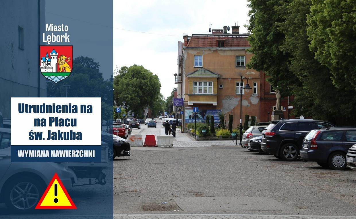 Utrudnienia na Placu św. Jakuba – trwa wymiana nawierzchni