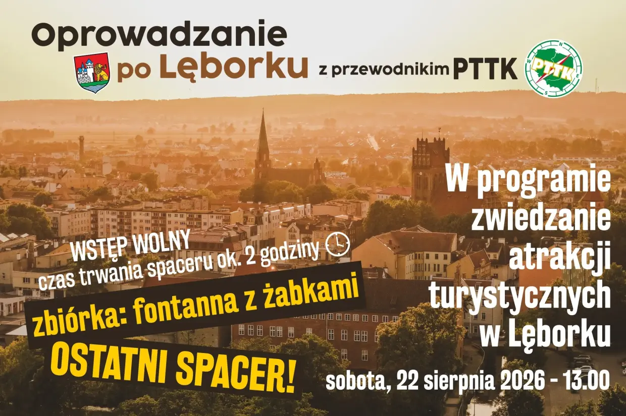 Ostatni wakacyjny spacer z przewodnikiem po Lęborku. Warto skorzystać!