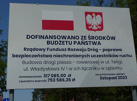 Droga pieszo-rowerowa przy ulicach Władysława IV i 55314