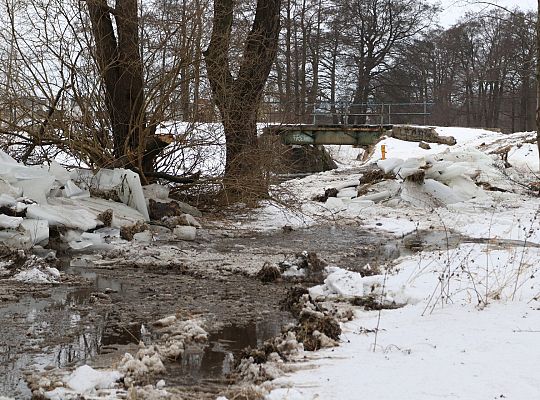 Koparki w akcji. Kruszenie grubego lodu na rzece 71478