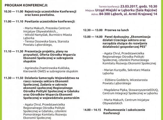 Zaproszenie na konferencję „Ekonomia społeczna – 18226