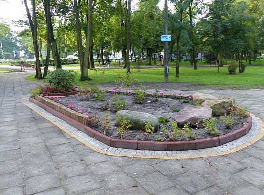 Nowy klomb, ławki i kosze w Parku im. Michalskiego 21610