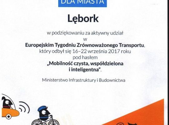 Lęborski „Dzień bez Samochodu” wyróżniony przez 22053