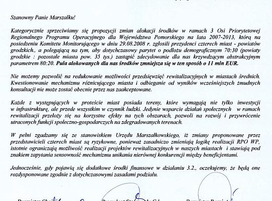 Osiem miast - w obronie funduszy unijnych 887