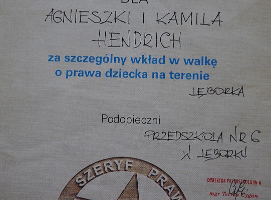 Przedszkole nr 6 odznaczyło „Szeryfów Praw 31272