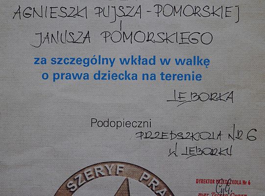 Przedszkole nr 6 odznaczyło „Szeryfów Praw 31273